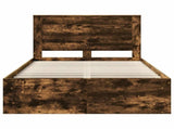 Bed Frame Smoked Oak 120 x 200 cm Solid Pine Wood 3410116