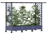 Raised Bed with Trellis and Roof Grey 164 x 40 x 127 cm PP 3423114