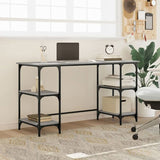 Desk Grey Sonoma 140x50x75 cm Metal and Engineered Wood 845329