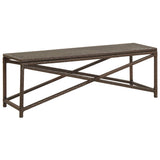 Bench Brown Polyethylene rattan and powder-coated steel 120 cm 46212
