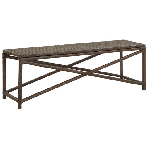 Garden Bench 120 cm Poly Rattan Brown 46212