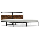 Metal Bed Frame without Mattress Smoked Oak 180x200 cm Super King 3318630