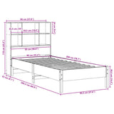 Bookcase Bed without Mattress White 90x200 cm Solid Wood Pine 3322880