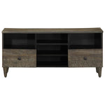 ZNTS TV Cabinet Black 100x33x46 cm Solid Wood Mango 4017810