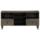 ZNTS TV Cabinet Black 100x33x46 cm Solid Wood Mango 4017810