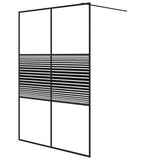 Walk-in Shower Wall Black 140x195 cm Clear ESG Glass 152149