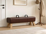 Bench Dark Brown 110 x 30 x 45 cm Real Leather 42042119