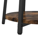 Side Table Set with Shelf 2 pcs Smoked Oak and Black 869704