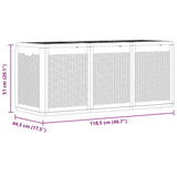Garden Storage Box Grey PP Rattan 270 L 364061