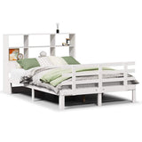 Bookcase Bed without Mattress White 160x200cm Solid Wood Pine 3322762