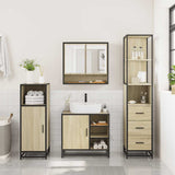 ZNTS 3 Piece Bathroom Furniture Set Sonoma Oak Engineered Wood 3301176