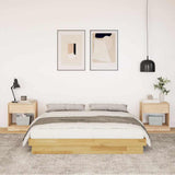 Bed Frame without Mattress 135x190 cm Double Solid Wood Oak 3315736