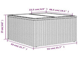 Garden Table with Glass Top Grey 55x55x37 cm Poly Rattan 366120