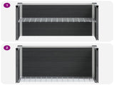 Garden Raised Bed Grey 75 x 30 x 22 cm WPC and Aluminium 42039083