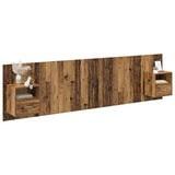 Headboard with Cabinet 3 pcs Old Wood Engineered Wood 3415614