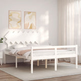 Senior Bed without Mattress White 140x200 cm Solid Wood 3195547