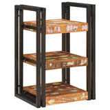 Bedside Table 2 pcs Brown and Black Solid Reclaim wood 4016733
