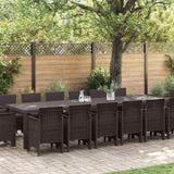 Garden Dining Set 15 pcs Brown Polt rattan 3378640