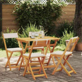 Bistro Set with Cushion 5 pcs Oil Natural Solid Acacia Wood 4105504