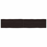 Table Top Dark Brown 200x40x cm Treated Solid Wood Live Edge 364046