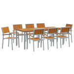 Garden Dining Set 9 pcs Grey and brown 200 x 90 x 75 cm 3284428