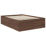 Bed Frame with Headboard Brown Oak 140 x 200 cm Engineered Wood 3408584