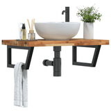Basin Shelf Wall Mounted Steel and Solid Wood Acacia 3302855