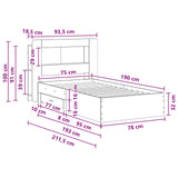 Bed Frame with Storage Sonoma Oak 75 x 190 cm Engineered Wood 3433805