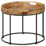 Coffee Table Solid Mange Wood and Steel 50x40 cm 246672