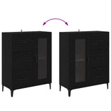 Sideboard Black Oak 69.5 x 34 x 90 cm Engineered Wood and Iron 880844