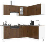 ZNTS 11 Piece Kitchen Cabinet Set Porto Brown Oak Engineered Wood 3314968