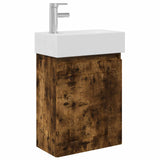 Bathroom Vanity Unit with Tap Smoked Oak 45.5 x 25.5 x 84 cm 889486