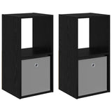 Bedside Table 2 pcs Black Oak 35 x 32 x 68.5 cm Engineered Wood 8000631