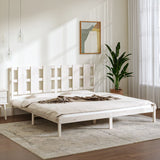 Bed Frame without Mattress White 200x200 cm Solid Wood Pine 3105621