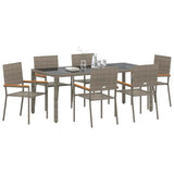 Garden Dining Set 7 pcs Grey Poly Rattan 3365397