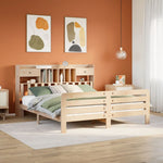 ZNTS Bookcase Bed without Mattress 200x200 cm Solid Wood Pine 3309974