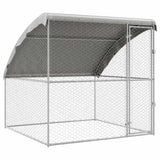 Dog Kennel with Storage Silver 2 x 2 x 2 m Galvanised steel 42008377