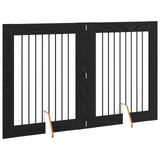 Dog Gate with Stands 2 pcs Black Oak 80 x 100 cm 892037