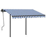 Manual Retractable Awning with LED 3.5x2.5 m Blue and White 3070121