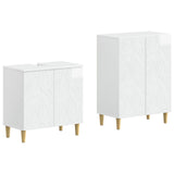 2 Piece Bathroom Cabinet Set DELFT High Gloss White 3417625