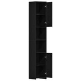 Bathroom Cabinet Black Oak 30x30x183.5 cm Engineered Wood 863124