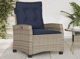 Reclining Garden Chairs 2 pcs with Cushions Grey Poly Rattan 365223