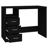 ZNTS Desk with Drawers Black 102x50x76 cm Engineered Wood 823033