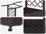 Raised Bed with Trellis and Roof Brown 164 x 40 x 144 cm PP 3423100