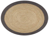 Handmade Rug Jute with Dark Grey Border 150 cm 133679