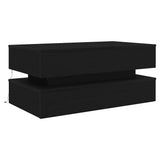 Coffee Table with LED Lights Black Oak 90x50x40 cm 862258