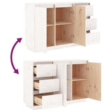 Sideboard White 111x34x75 cm Solid Wood Pine 813805
