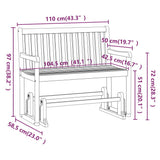 Swing Bench Brown Solid acacia wood 110 cm Swing Bench 316608