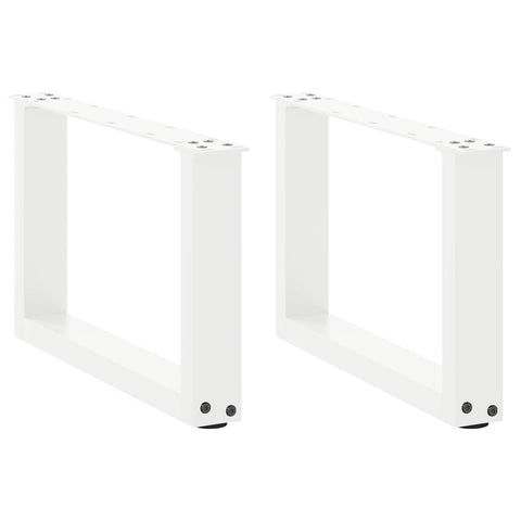 ZNTS Coffee Table Legs U-Shaped 2 pcs White 50x cm Steel 4013137