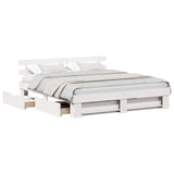 Bed Frame with Headboard White 180 x 200 cm Solid Pine Wood 3382266
